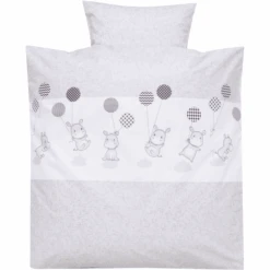 Alvi Beddengoed 80 X 80 Cm, Nijlpaard Zilver