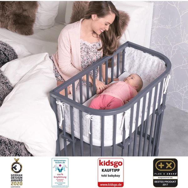 Babybay Boxspring Co-sleeper Comfort Plus Leigrijs Gelakt - Afbeelding 5