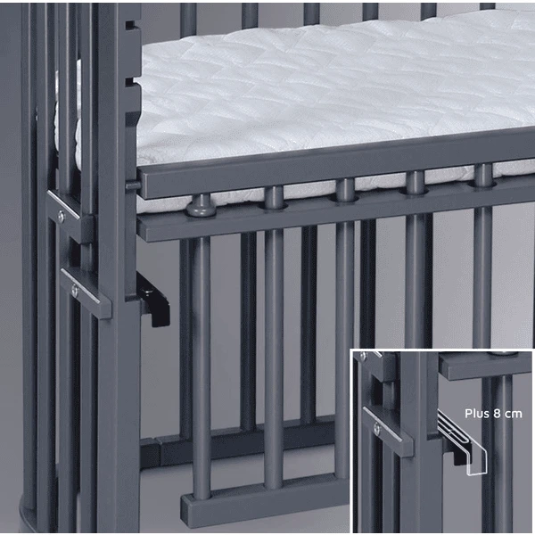 Babybay Co-sleeper Maxi Comfort Plus Leigrijs Gelakt - Afbeelding 2