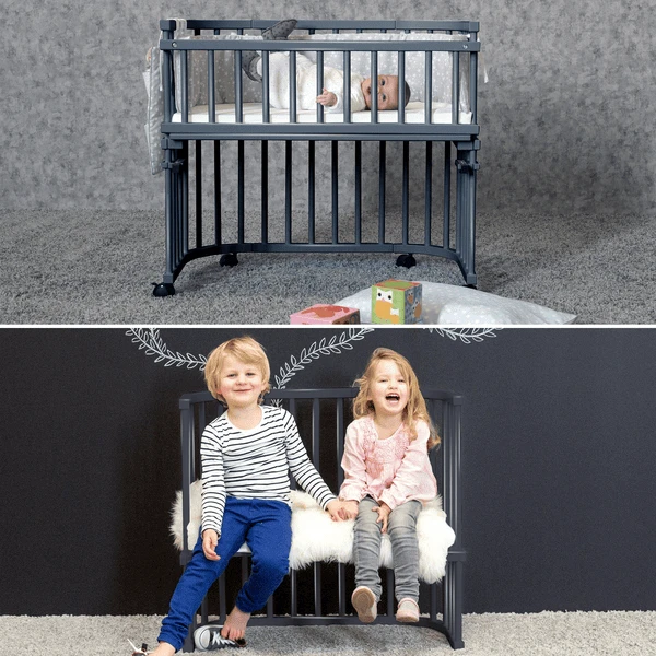 Babybay Co-sleeper Maxi Comfort Plus Leigrijs Gelakt - Afbeelding 3