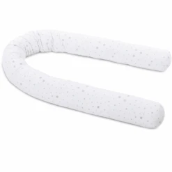 Babybay ® Nesting Snake Piqué Geschikt Voor Babybedjes, Wit Sterrenmix Sand /azuurblauw