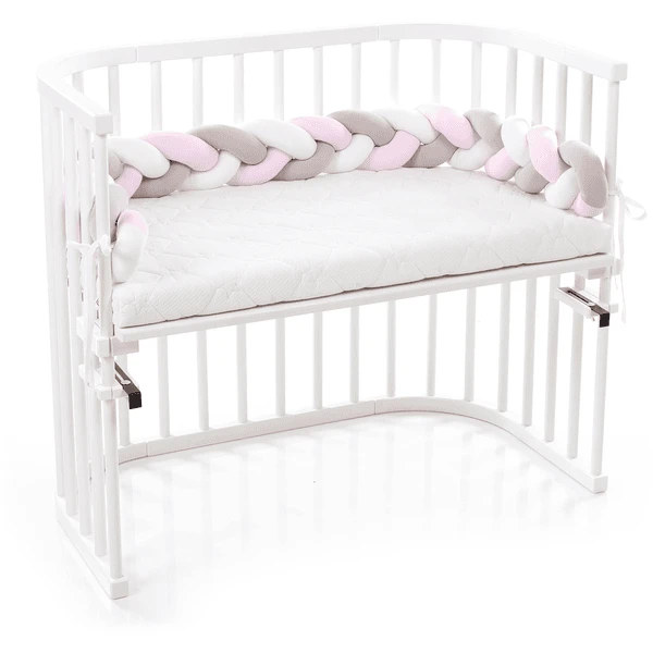 Babybay® Nestje Nestslang Gevlochten Wit / Beige / Roze - Afbeelding 4