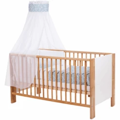 Babybay ® Wiegbekleding Piqué Met Lint Voor Applicatie Ster Azuur Sterren Wit