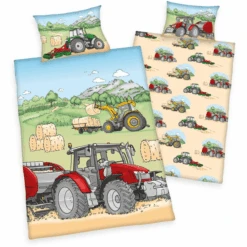 Babybest® Flanellen Beddengoed Tractor 100 X 135 Cm