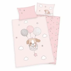 Babybest® Flannel Beddengoed Sweet Puppy GOTS 100 X 135 Cm