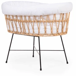 CHILDHOME Rattan Wieg Met Metalen Poten Incl. Matras En Nestje
