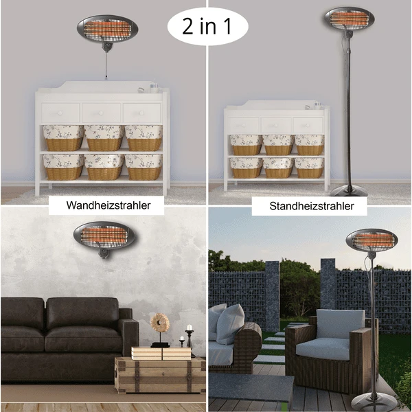 Hartig En Helling Straalkachel Met Standaard BS 55 Zwart - Afbeelding 5