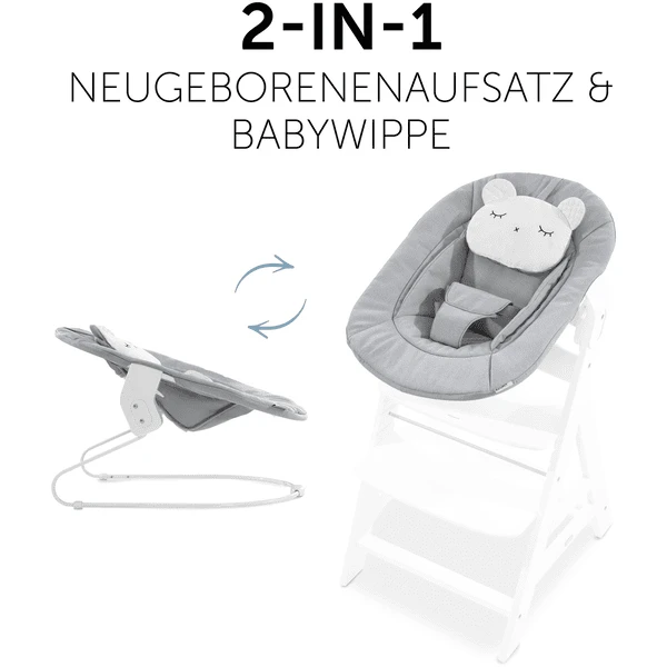 Hauck Wipstoeltje Alpha Bouncer 2in1 Pastel Bear Light Grey - Afbeelding 3