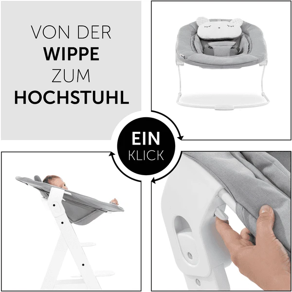 Hauck Wipstoeltje Alpha Bouncer 2in1 Pastel Bear Light Grey - Afbeelding 5