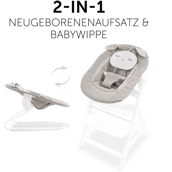 Hauck Wipstoeltje Alpha Bouncer 2in1 Powder Bunny Beige Bloom - Afbeelding 3