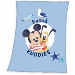 HERDING Microfiber Fleece Deken Disney's Mickey Mouse Beach Buddies 75x100 Cm