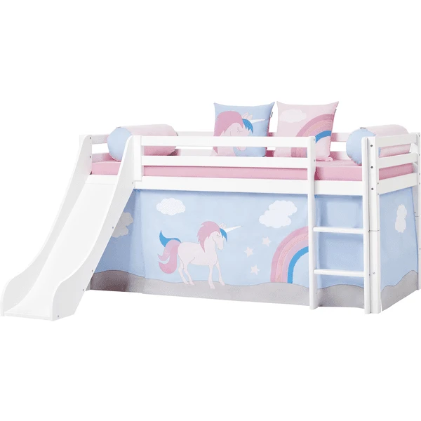 Hoppekids Halfhoogslaper Basic Met Glijbaan Wit 90 X 200 Cm - Afbeelding 2