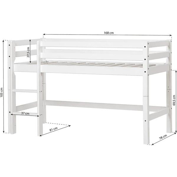 Hoppekids Halfhoogslaper Basic Wit 70 X 160 Cm - Afbeelding 4