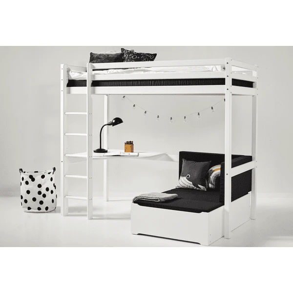 Hoppekids Loft Bed Basic Mega Wit Met Loungemodule En Bureau Wit - Afbeelding 5