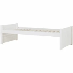 Hoppekids Noah Deluxe Slaapbank 90 X 200 Cm Lattenbodem Wit 2 Midden Bed Uiteinden