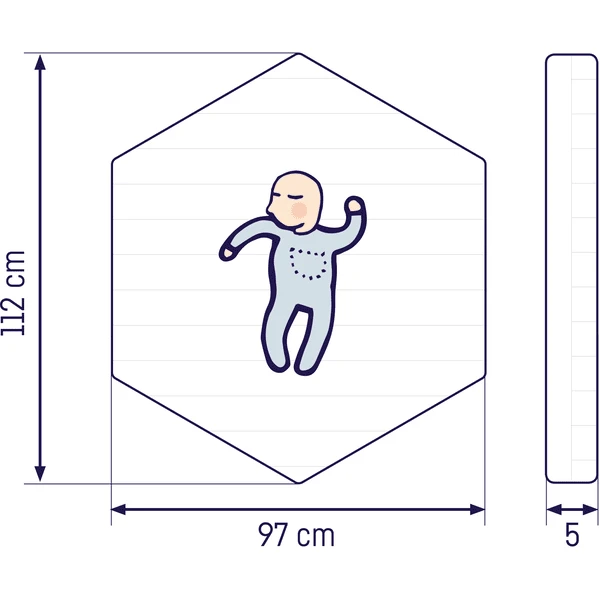 JULIUS ZĂ–LLNER Boxmatras Activity 6-hoekig 97 X 112 Cm - Afbeelding 5