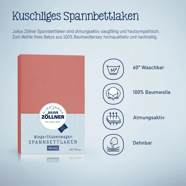 JULIUS ZĂ–LLNER Hoeslaken Jersey Terra 40 X 90 Cm - Afbeelding 2