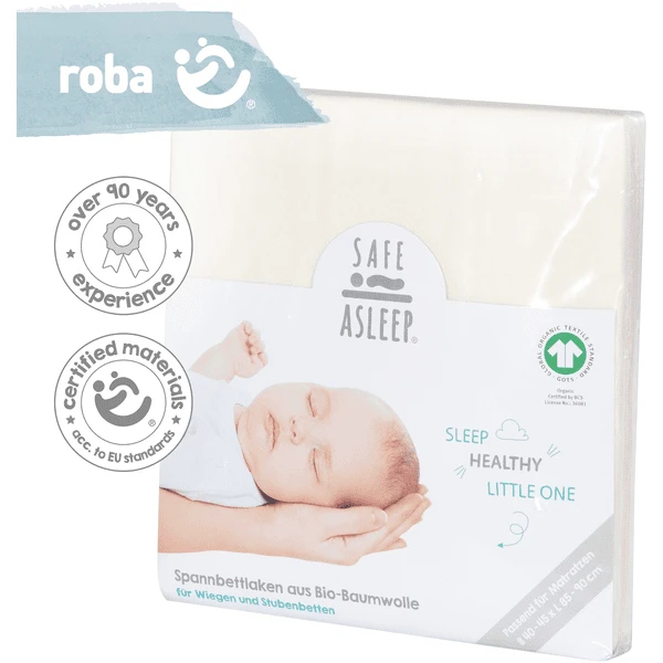 Roba Hoeslaken Jersey Safe Asleep® Canadian White 40x90 Cm/ 45x90 Cm - Afbeelding 5