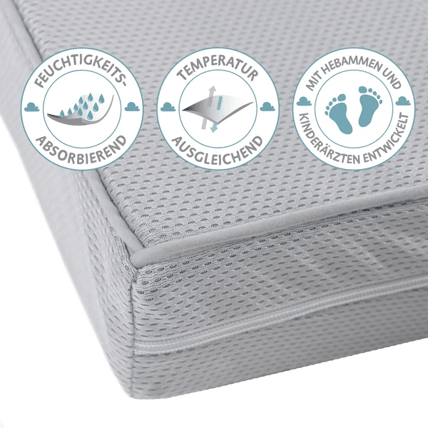 Roba Wieg Matras Veilig Slapen AIR BALANCE Premiummesh 40x90 - Afbeelding 4