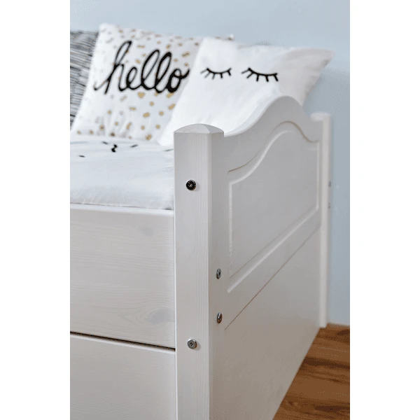 TiCAA Eenpersoonsbed Leni 90 X 200 Cm Wit Grenen Met 2 Lades Aden - Afbeelding 4